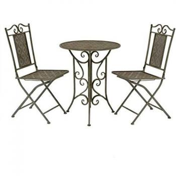 VidaXL Gartengarnitur 3-teilig Stahl Grau