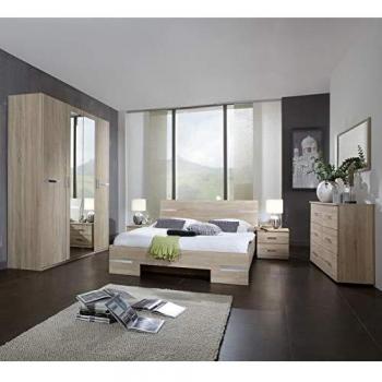 Chambre adulte imitation chêne en panneaux de particules