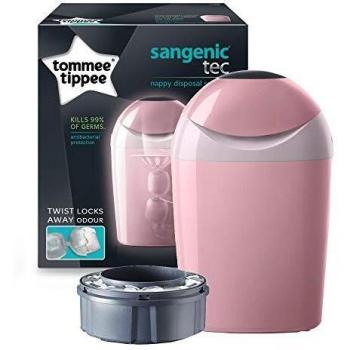 Porta Pannolini Tommee Tippee Sangenic Tec con Tecnologia a Odori Bloccati, Tonalità Rosa