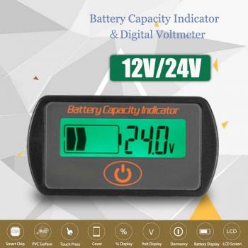 Testeur batterie 12/24 V à affichage LCD, pourcentage, tension et capacité