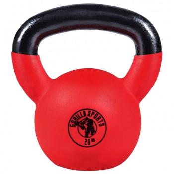 Kettlebell Gorilla Sports 20 kg con recubrimiento de goma