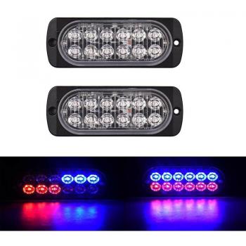 2 Pack Amber LED Strobe Lights for Car Breakdown and Fog