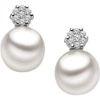 Éclat de Comète Boucles d'oreilles en perle blanche