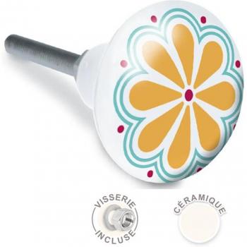 Puxador de Muebles 'Flores' Multicolor 65x35 mm