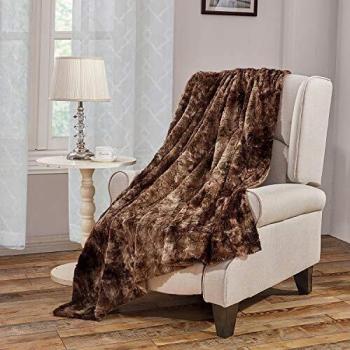 SoftCloud Brown Faux Fur Throw