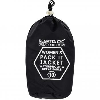 Women's Regatta Pack-It III Waterproof Jacket in Black (Size 10)