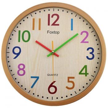 Foxtop Lila Taktlos Uhr für Kinderzimmer