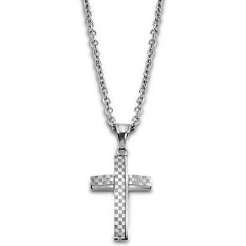 Collier Homme Croix Lotus Style Acier LS2105-1/1