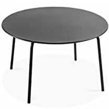 Tavolo da Esterno Rotondo in Acciaio Antracite 120 x 72 cm