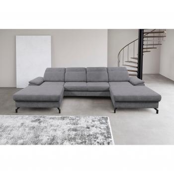 WERK2 Slavio U‑Sofa – moderne U‑Form mit integriertem Bettkasten, verstellbare Kopfteile