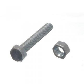 8 Grade Steel M8 Hex Bolt Set Screw 50MM + BZP Nuts (200 Pack)