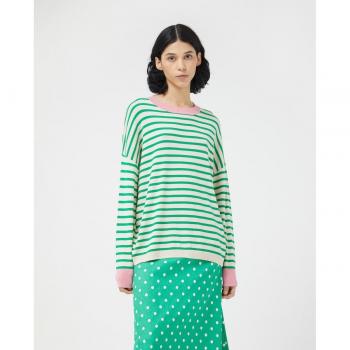 Jersey de Rayas Verdes Oversize para Mujer