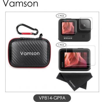 Vamson GoPro Hero 9 Black Silicone Protective Cover and Glass Lens Protector
