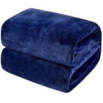 Couverture Microfibre Flanelle – 200x230 cm, Confort Douillet – Bleu Marine