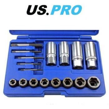 7pc SCREW STUD & NUT EXTRACTOR SET by US PRO TOOLS Twist Grip Socket Easy Outs