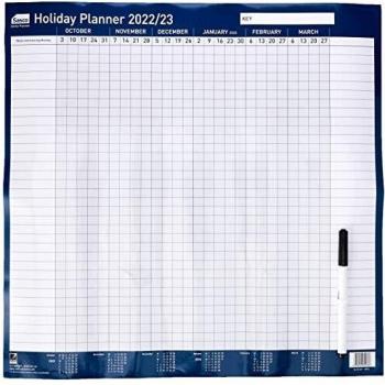 Blue Fiscal Holiday Planner – Double‑Side Poster Format (2022/23)