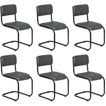 Meubles de salon gris en cuir authentique – VidaXL 6X