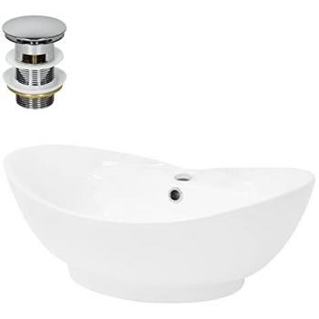 Lavabo Elegante Ml-design 590x205x395 mm en Blanco Brillante