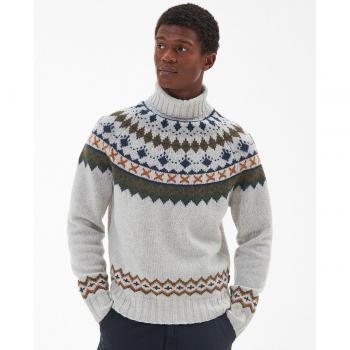 Pull-over col roulé Barbour Roose Fai gris taille S pour homme