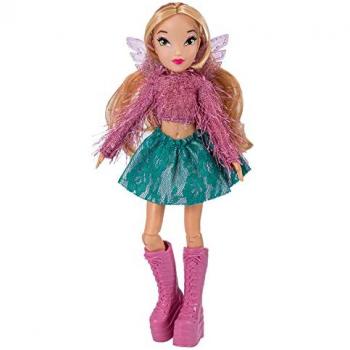 Muñeca Flora Winx Club Bizak 24 cm con alas cambiantes