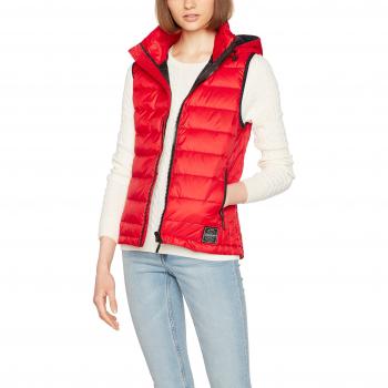 Superdry Damen Sport Weste G50007DP, Rot, Medium