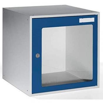 Casier verrouillable avec armoire de vestiaire Quipo et cadre de porte bleu gentiane RAL 5010, dimensions 450 x 450