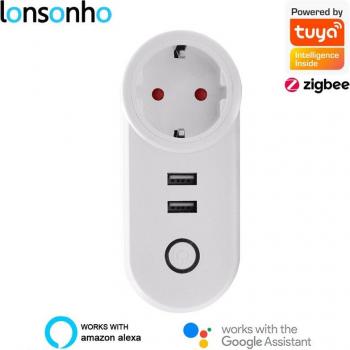 Enchufe Zigbee 3.0 Lonsonho para Automatización del Hogar