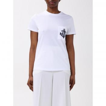 Max Mara Women’s Classic White T‑Shirt with Pocket – Size S