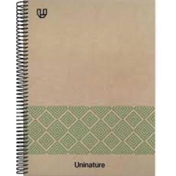 Grafoplas cuaderno reciclado A4 kraft soft tapa dura 80 hojas 90gr liso verde Uninature