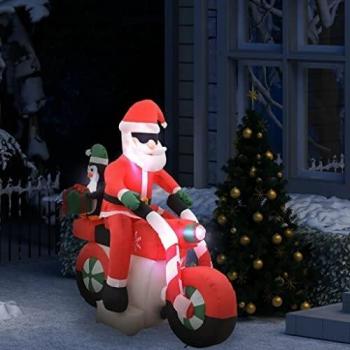 Sonata Inflatable Santa Claus on Motorcycle LED IP44 160 cm