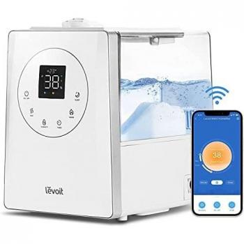 Levoit AirCare 6L – Humidificateur Froid Intelligent, 26dB, Wi‑Fi, Minuterie et Capteur de Lumière Nocturne