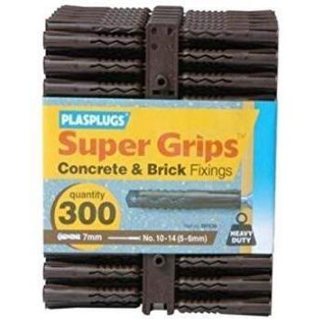Plasplugs BP 539 Solid Wall Super Grips Fixings Brown (300)
