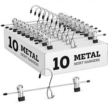 Space-Saving Metal Trouser Hangers with Clips