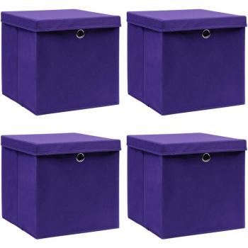 Coffres de rangement 4 pcs 28x28x28 cm Violet
