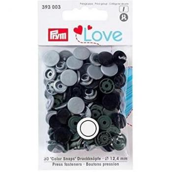 Prym Love Boutons-Pression Colorés 12,4 mm – 30 unités