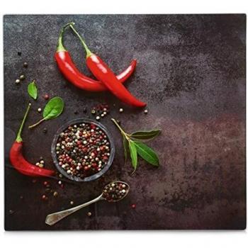 Zeller Present Herdblende Chili, Glas, anthrazit, 56x50 cm