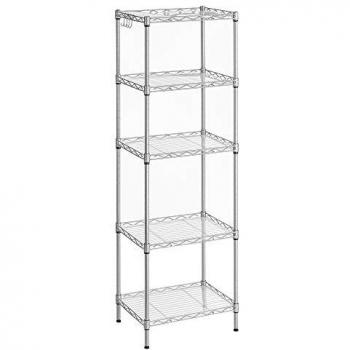 5-Tier Silver Metal Shelving Frame