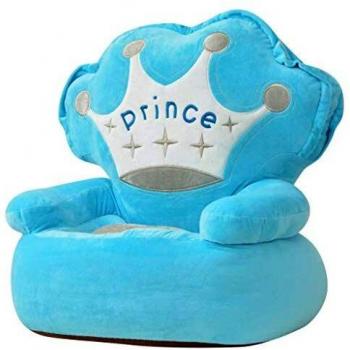 VidaXL Poltrona da sala giochi in peluche per bambini con motivi di principi blu