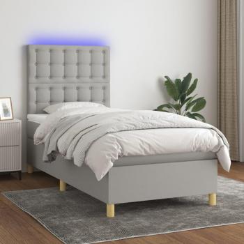 VidaXL Lova Plush LED Mattress, 90x190 cm, Grey Fabric
