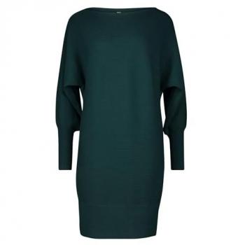 Strickkleid ZERO mit U-Boot Ausschnitt, Größe 34, tiefes Ponderosa Grün