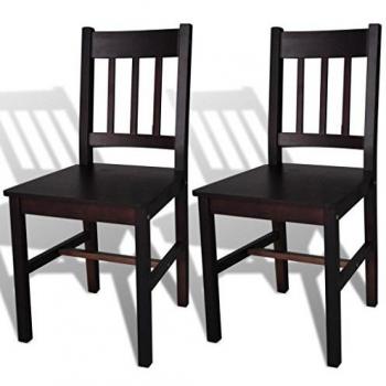 Dark Brown Pinewood Alrisha Dining Chairs (Set of 2)