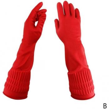 Guantes de látex para lavar platos, protección de manos, color rojo