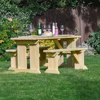 Tinwell 4‑Foot Picnic Table with Bench, Light Green Finish – 122×158 cm