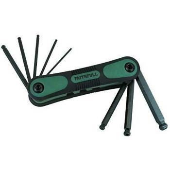 Faithfull HKSF9AFB Folding Hex Key Set Ball End A/F (9 Pieces)