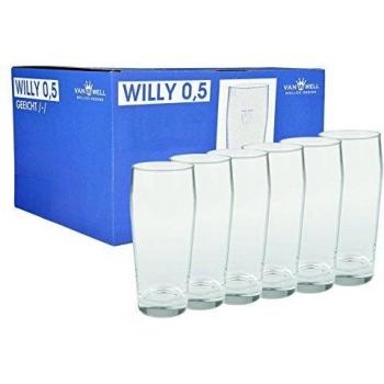 Bierglas Willibecher 6er Set mit Eichstrich 0,5l