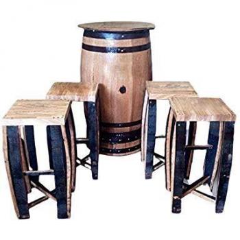 Cheeky Chicks Rustic Oak Whisky Barrel Patio Furniture Set