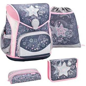 Belmil ergonomischer Ranzen Set 4-teilig für Mädchen 1-4 Klasse/mit Brust