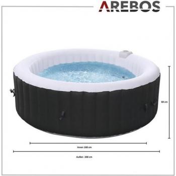 Arebos LED-Whirlpool, 208 cm, beheizbar, rund