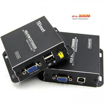 TESmart Extendeur KVM USB VGA 1080P 60Hz sur câble Ethernet Cat5e Cat6 (984ft)