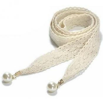 Stylish Black and White Pearl Bead Belt